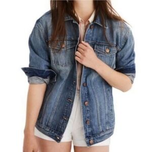NWOT Madewell Oversize Denim Jacket Brackley Wash Size XXS